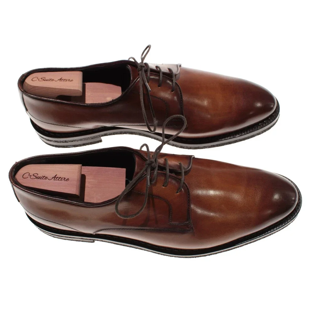 Di Bianco NWB Derby Dress Shoes Size 13 US in Brown Leather Made in Italy
